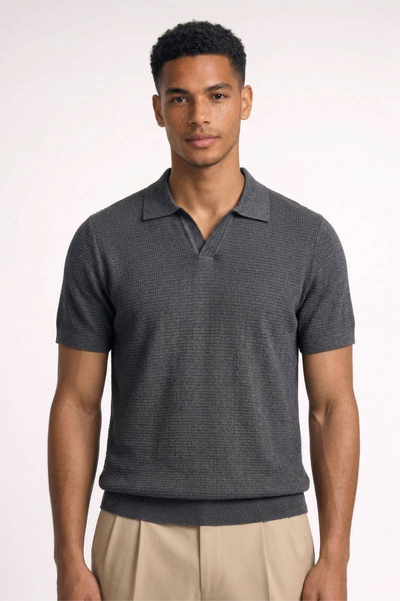 Polo Herren - Gestrickte Textur | Kurze Ärmel &amp; Klassischer Kragen