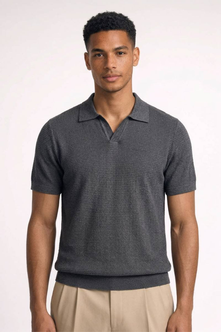Polo Herren - Gestrickte Textur | Kurze Ärmel &amp; Klassischer Kragen