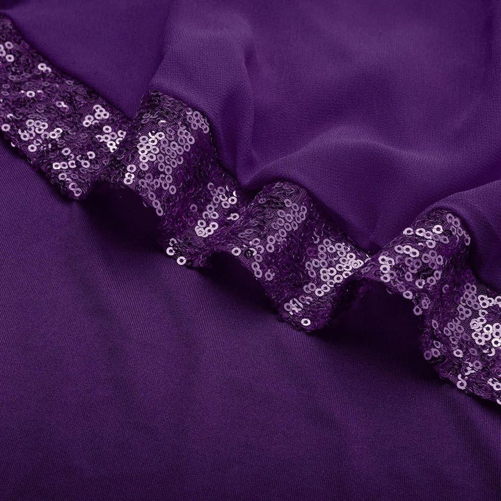 Jamila | Pailletten Chiffon Midi-Kleid für Damen mit kalten Schultern