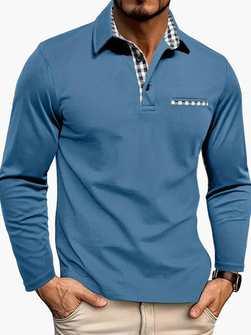 Herren Polo mit langen Ärmeln, elegante und informelle Stil für alle Gelegenheiten