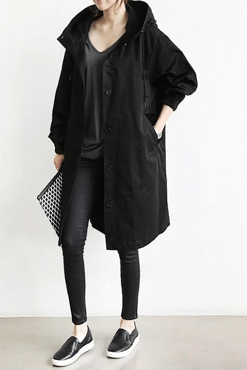 Stella | Das Windjacke mit Knöpfen und Kapuze für Damen