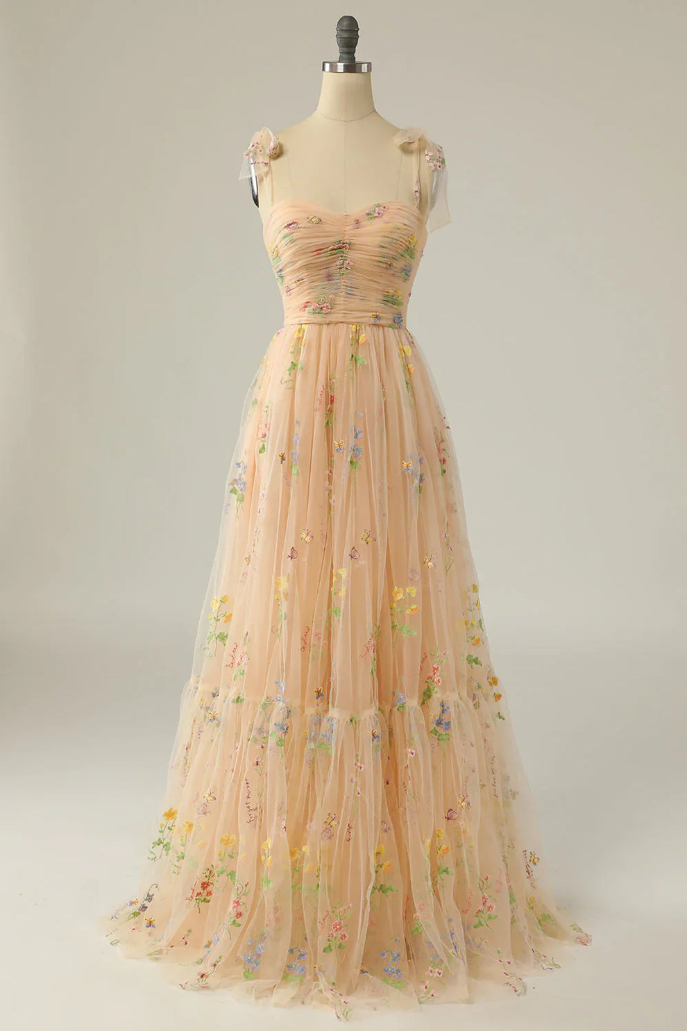 Suzy - Damen Tüllkleid mit Blumenstickerei für den Jahresabschlussball