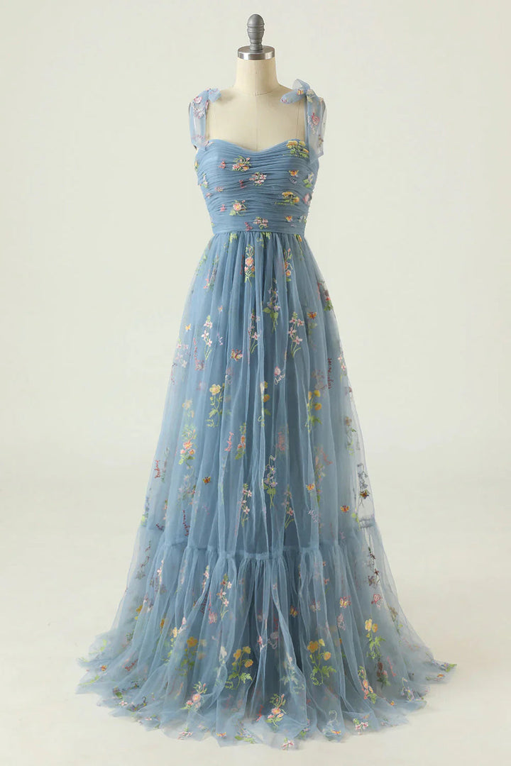 Suzy - Damen Tüllkleid mit Blumenstickerei für den Jahresabschlussball