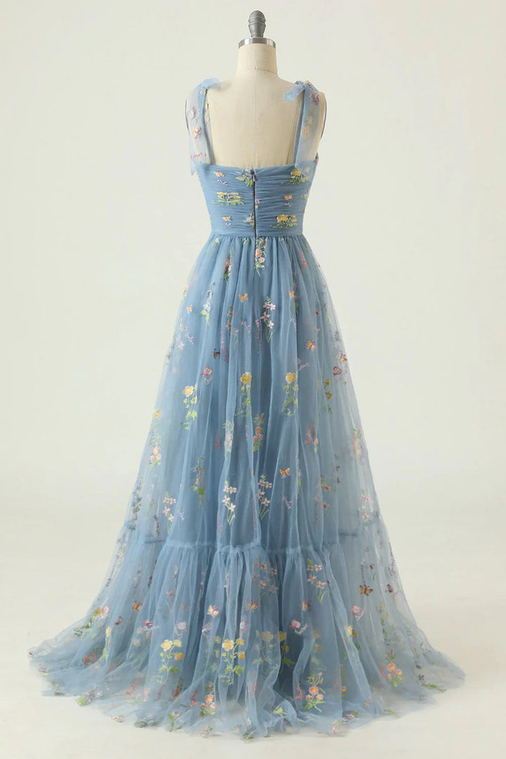 Suzy - Damen Tüllkleid mit Blumenstickerei für den Jahresabschlussball