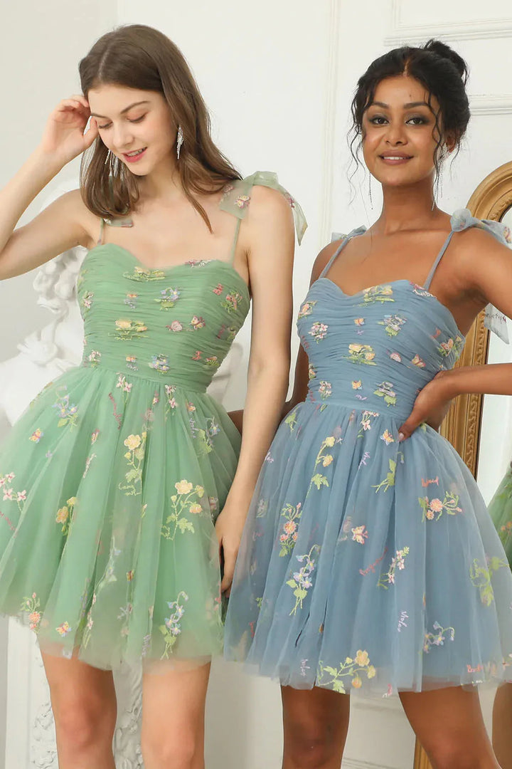 Suzy - Damen Tüllkleid mit Blumenstickerei für den Jahresabschlussball
