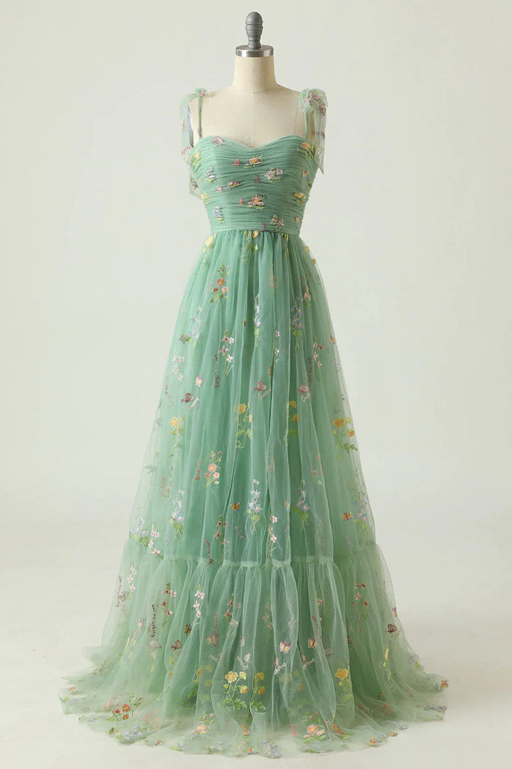 Suzy - Damen Tüllkleid mit Blumenstickerei für den Jahresabschlussball