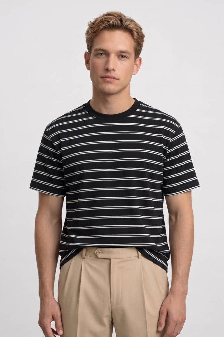 T-Shirt Herren - Gestreift | Lässiger Rundhals