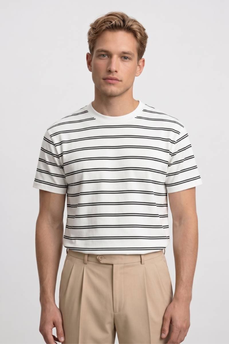 T-Shirt Herren - Gestreift | Lässiger Rundhals