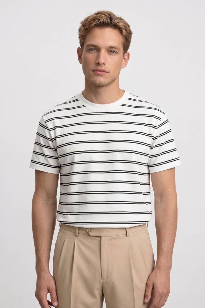 T-Shirt Herren - Gestreift | Lässiger Rundhals