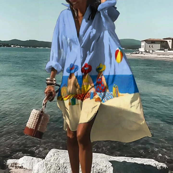 Traudl | Damen Sommerkleid In Midi Länge Mit Print