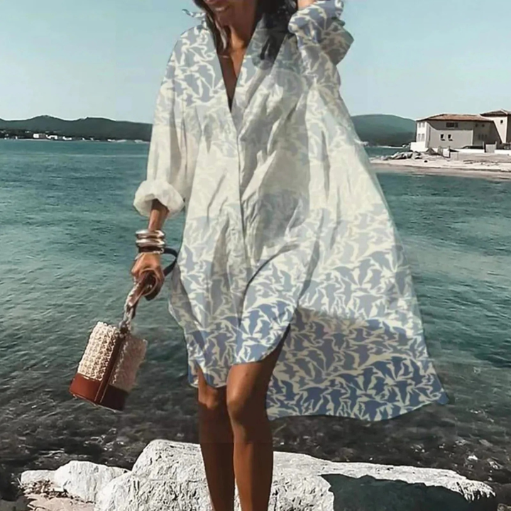 Traudl | Damen Sommerkleid In Midi Länge Mit Print