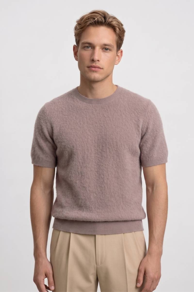 Herren T-Shirt - Fein gestrickt Kurzarm mit Rundhals | Casual