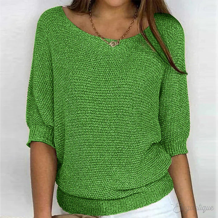 Ruby | Damen-Pullover mit V-Ausschnitt, kurzen Ärmeln, Übergangszeit