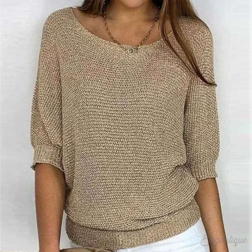 Ruby | Damen-Pullover mit V-Ausschnitt, kurzen Ärmeln, Übergangszeit