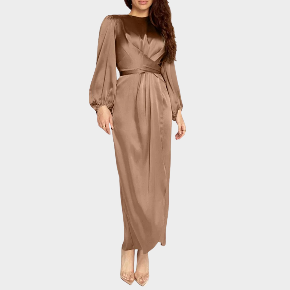 Vanessa - Damen Langes Abendkleid mit eleganten langen Ärmeln