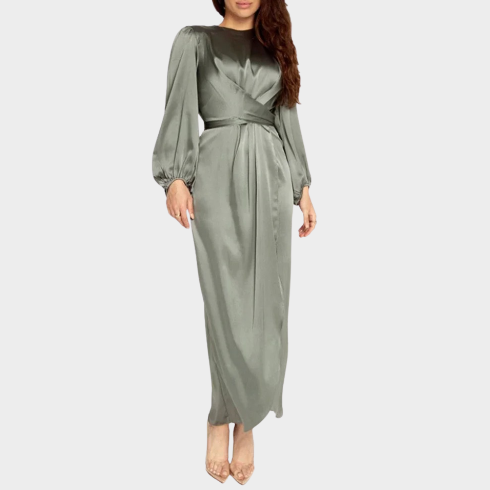 Vanessa - Damen Langes Abendkleid mit eleganten langen Ärmeln