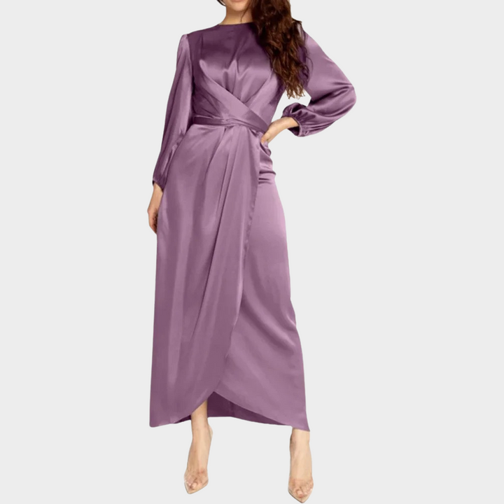 Vanessa - Damen Langes Abendkleid mit eleganten langen Ärmeln