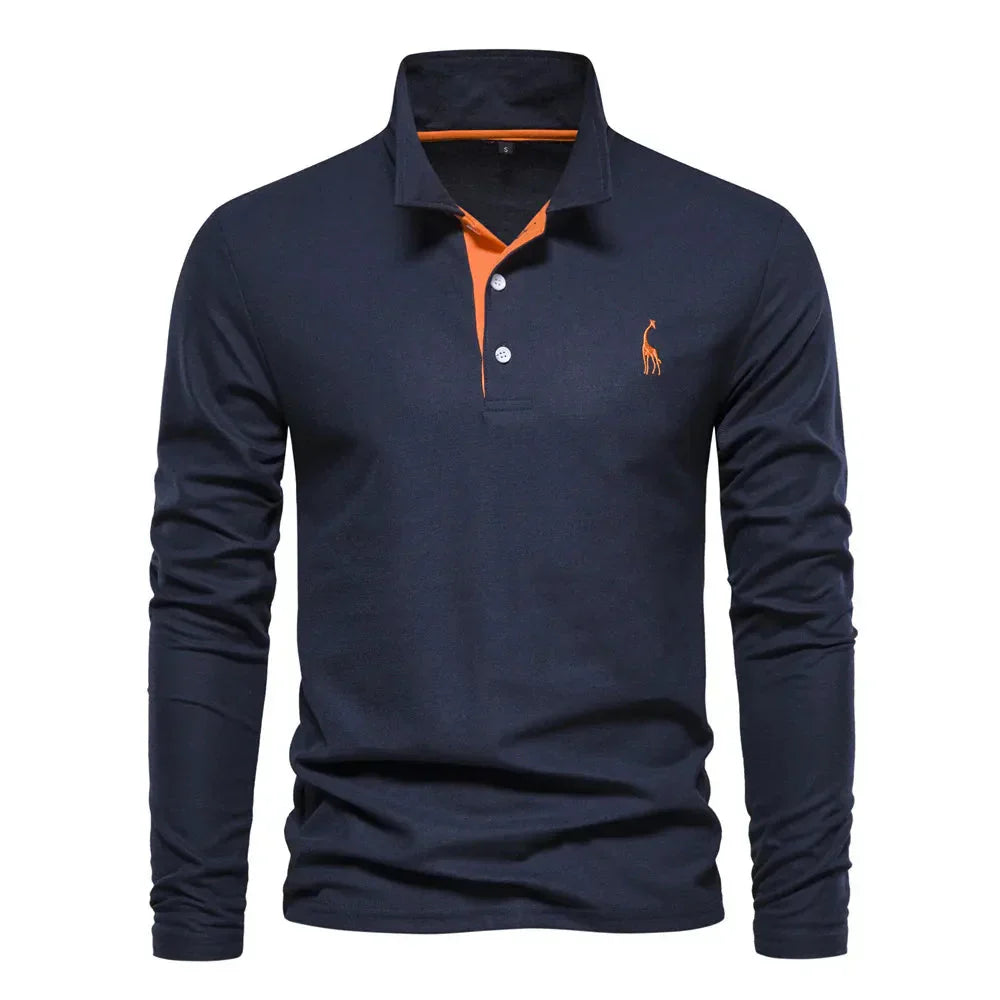 Klassisches langärmliges Poloshirt für Herren