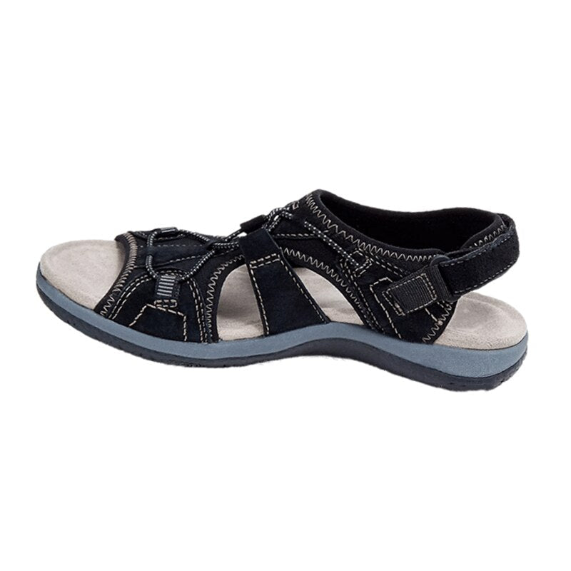 Heidi - Damen Sandalen mit Klettverschluss und Mesh-Einsätzen
