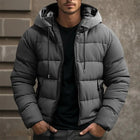Winterjacke mit Kapuze für Herren mit Taschen und Kordel