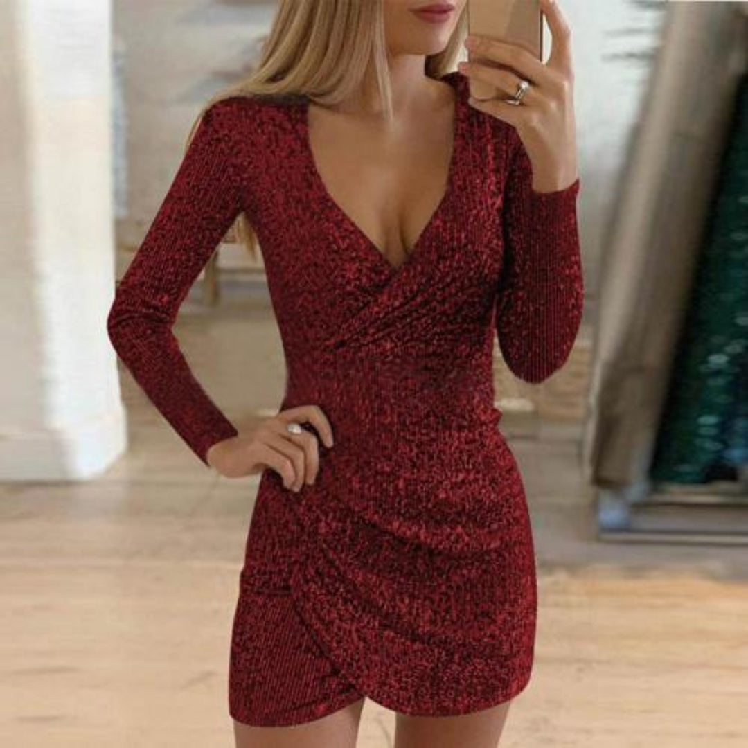 Unisex Pailletten-Wickelkleid