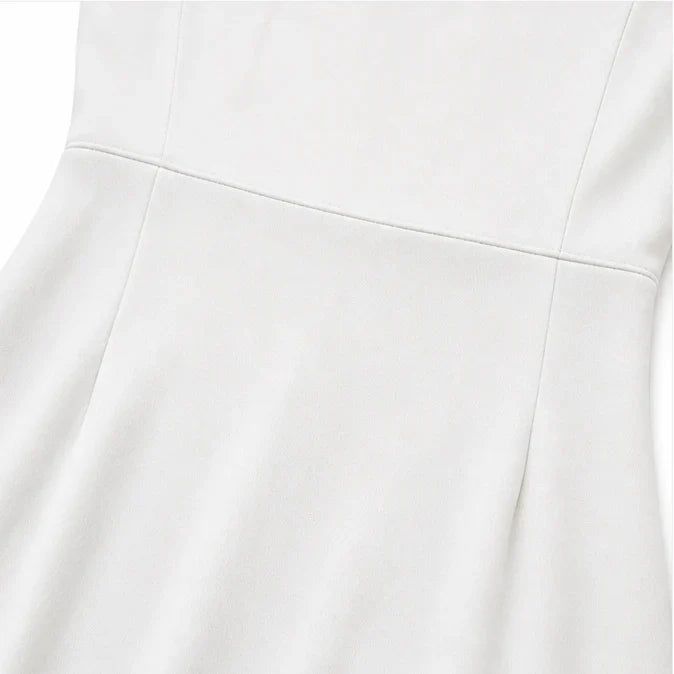 Damenkleid | Midi Perlenärmel Schlitzdetails
