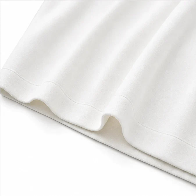 Damenkleid | Midi Perlenärmel Schlitzdetails