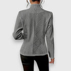 Scarlett | Damen Kabelstrick-Mock-Neck Langarm-Fit Pullover