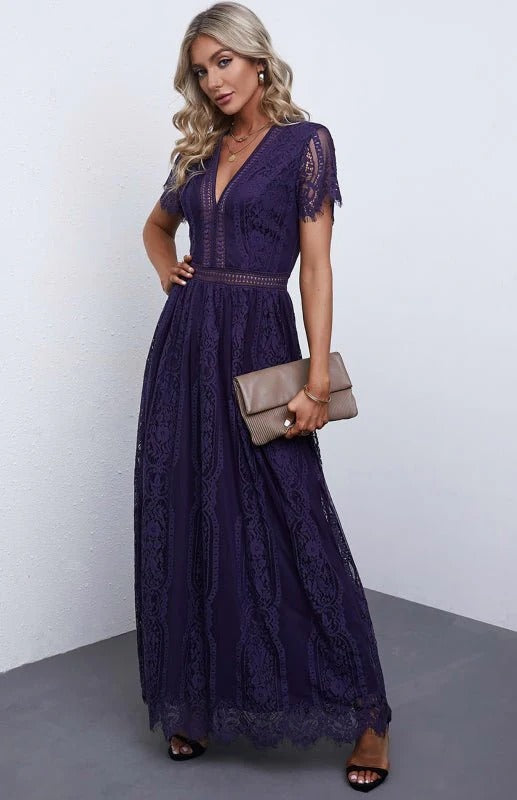Maxikleid ohne Ärmel mit Spitzen-Details für Damen | Ideal für formelle Anlässe
