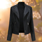 Amelia | Damen Moto-Style Reißverschluss Kunstleder Bikerjacke