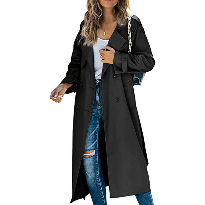 Layla | Damen Oversized Doppelreiher Gürtelt trenchcoat in langer Form
