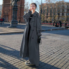 Evelyn | Damen Oversized Doppeltknopf-Langer Trenchcoat