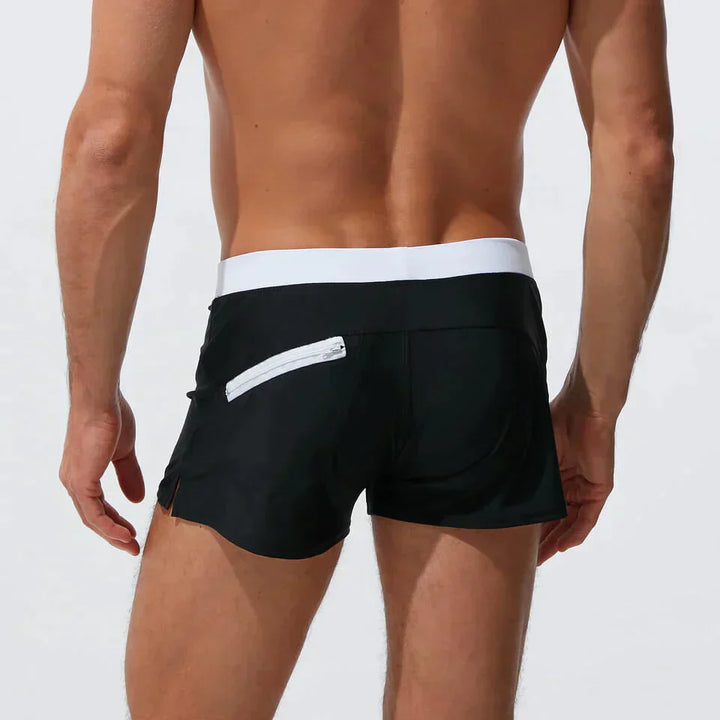 Schnelltrocknende Badeshorts Herren kurz mit Kordelzug