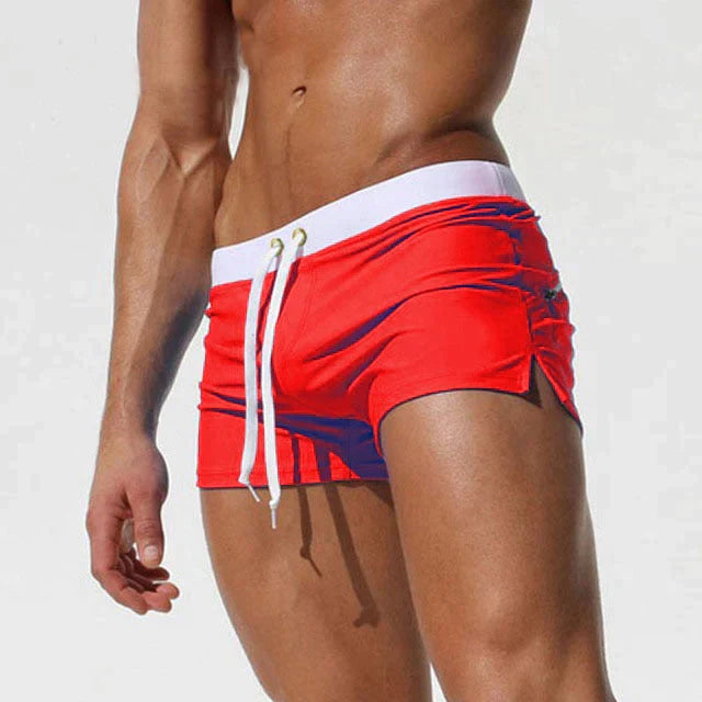 Schnelltrocknende Badeshorts Herren kurz mit Kordelzug